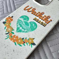 名入れ♪エコケース WAIKIKI HEART RETRO iPhoneケース プラスチック不使用 サステナブル 5枚目の画像