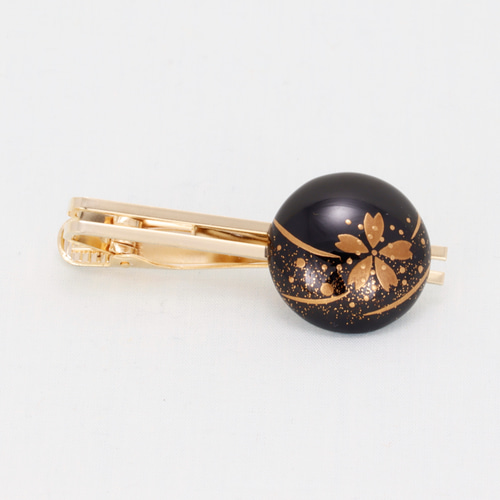 伝統工芸 輪島塗 ネクタイピン 「黒塗～桜蒔絵」 【26-1】 その他