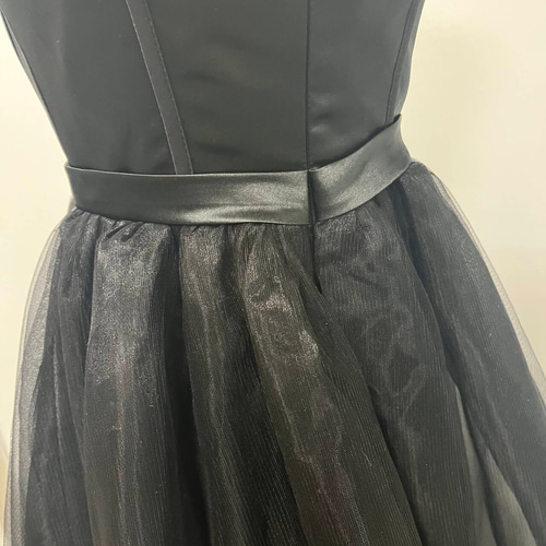 送料無料！パーティードレス キャミソール ブラック チュールスカート  