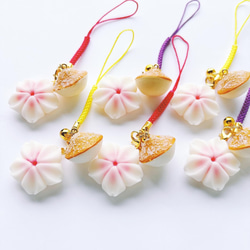 練り切り キーホルダー 桜 紫陽花 パステルカラー カラフル フェイクスイーツ 練り切りお花の根付ストラップ フェイクスイーツ 和菓子 桜