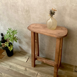 木製　サイドテーブル  北欧　古民家風　ディスプレイラック　ソファテーブル　ブラウン 1枚目の画像