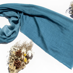 カシミア カシミア/カシミア スカーフ/ピュア ウール スカーフ ショール/リング ベルベット ショール - ブルー グラデーシ 10枚目の画像