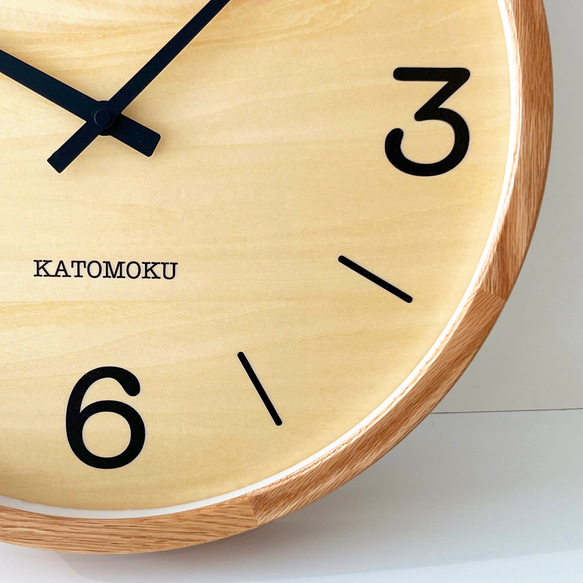 KATOMOKU muku clock 20 LL-size オーク km-137OARC 電波時計 連続秒針 大き 6枚目の画像