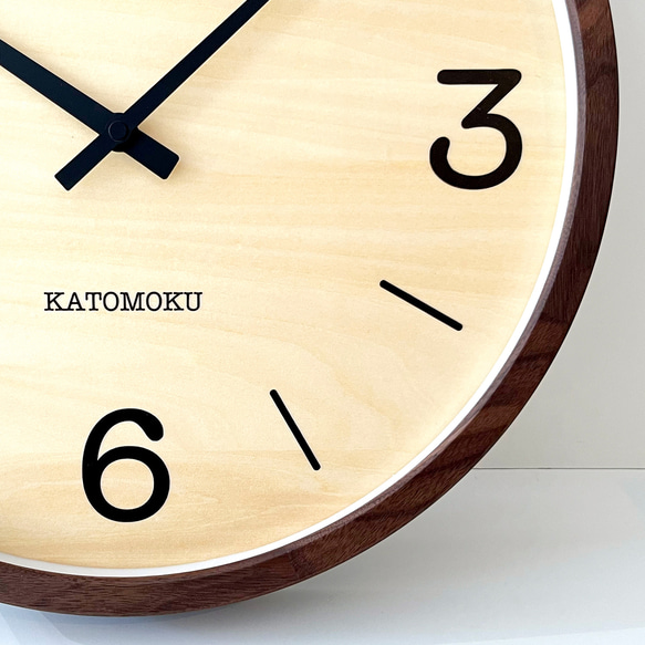 KATOMOKU muku clock 20 LL ウォールナット km-137WARC 電波時計 連続秒針 大きい 6枚目の画像