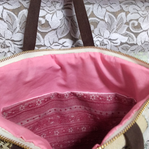 ストロベリー柄ゴブラン織ミニトートバッグ トートバッグ とちおとめ