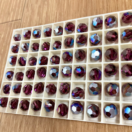 12粒】スワロフスキー 5000 8mm アメジストムーンライト ビーズ ruppy