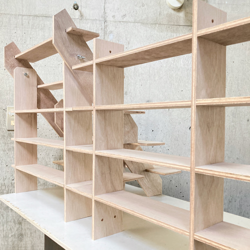 什器 ひな壇3段/50幅/普通合板/2台 〈上質材〉組立式イベント什器 店舗什器 什器 ひな壇3段/50幅/普通合板〈上質材〉組立式 イベント什器
