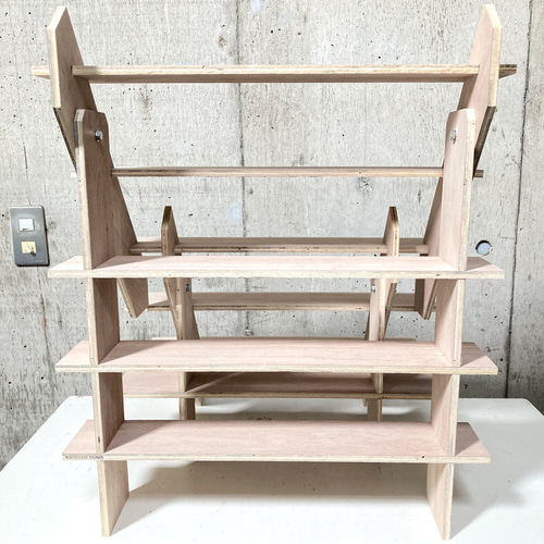 【組み立て式什器 横幅45cm2点セット】イベント什器/インテリア 什器 ひな壇5段/背面1段/50幅/普通合板〈上質材〉 組立式 イベント什器