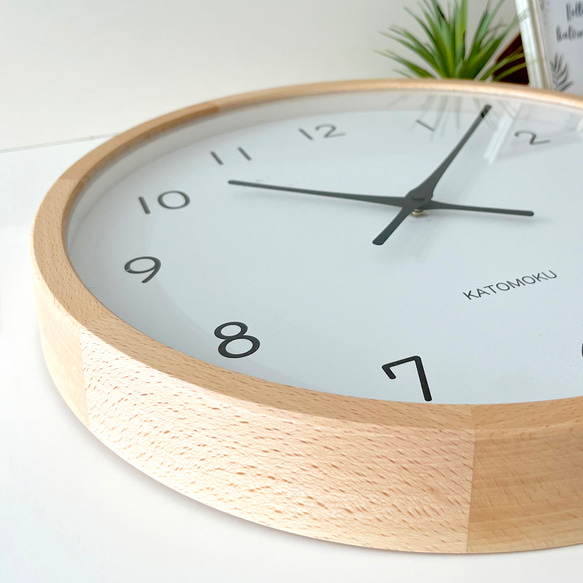 KATOMOKU muku clock 13 LL ナチュラル km-139NA 掛け時計 木製 静か オシャレ KATOMOKU muku clock LL 非電波