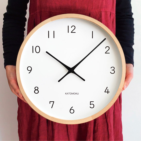 KATOMOKU muku clock 13 LL ナチュラル km-139NA 掛け時計 木製 静か オシャレ KATOMOKU muku clock LL 非電波