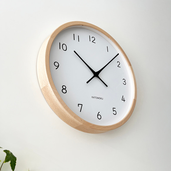 KATOMOKU muku clock 13 LL ナチュラル km-139NA 掛け時計 木製 静か オシャレ KATOMOKU muku clock LL 非電波
