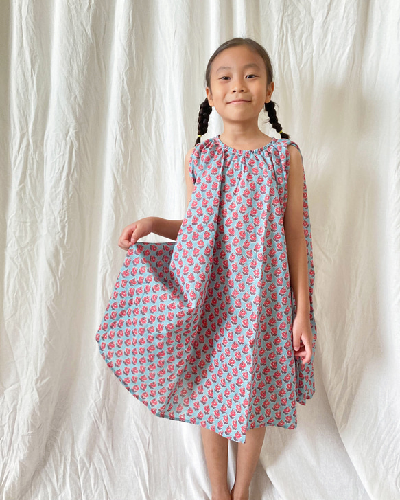 MERMEO【ISL-1】110-120 | インドプリントコットン インドの布 /キッズ  