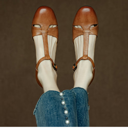 アンクルストラップ ヒール サンダル シューズ 春 夏 パンプス 大人可愛い 靴 太いヒール  アンクルストラップ付 4枚目の画像