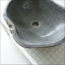 手洗鉢 自然石 洗面ボウルL-04 洗面器 手洗いボウル 天然石 ウォッシュボウル 洗面資材 洗面材料 送料込 3枚目の画像