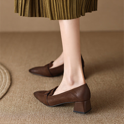 24 新款女士柔軟真皮鞋時尚簡約鞋低跟淺口鞋 22.5 公分-25 公分 #927⭐免運費⭐ 第6張的照片