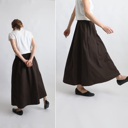 新作　８５cm丈　Aライン　ロング ギャザースカート　ゆったり　ウエストゴム　上質ベビーキャンバスコットン　U08 8枚目の画像