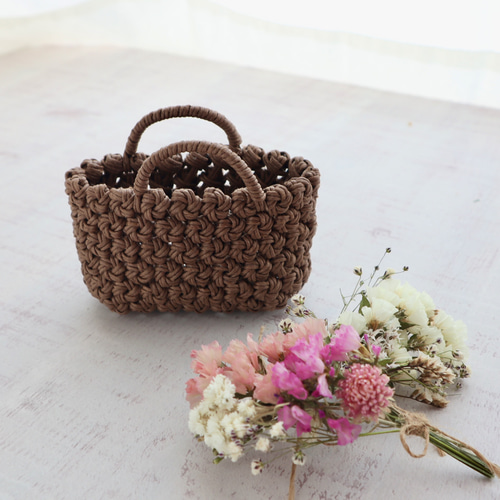 ミニチュア】花結びのクラフトかごバッグ その他インテリア雑貨 fuu  