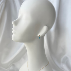 14kgf ターコイズ - Kingman Turquoise pierce / earring 3枚目の画像