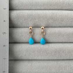 14kgf ターコイズ - Kingman Turquoise pierce / earring 14枚目の画像