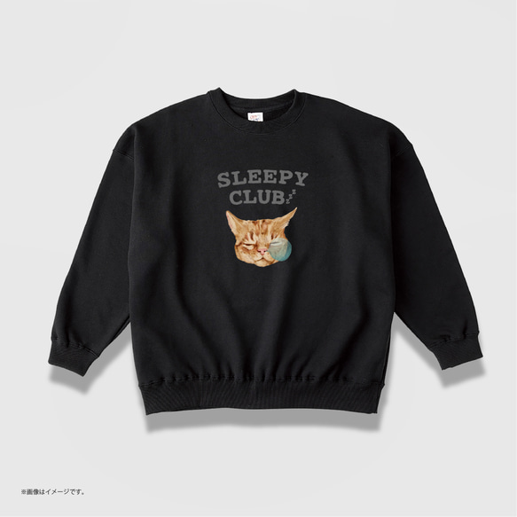 「SLEEPY CLUB_CAT」/リラックス スウェットシャツ/送料無料 4枚目の画像