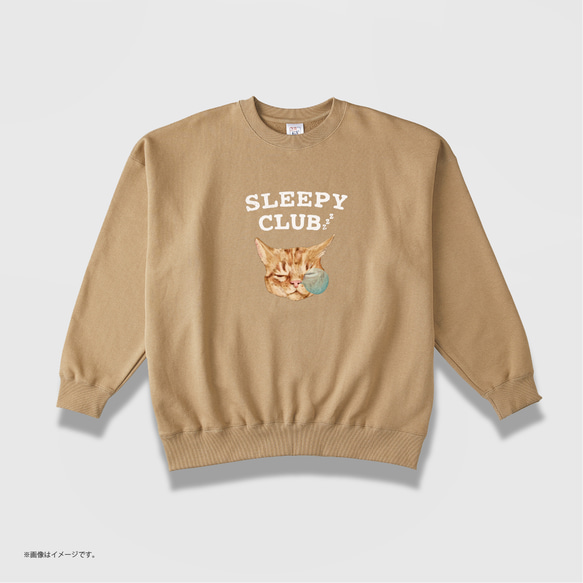 「SLEEPY CLUB_CAT」/リラックス スウェットシャツ/送料無料 5枚目の画像