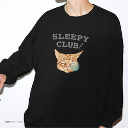 「SLEEPY CLUB_CAT」/リラックス スウェットシャツ/送料無料 1枚目の画像