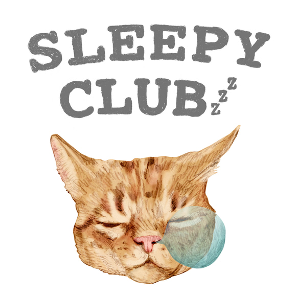 「SLEEPY CLUB_CAT」/リラックス スウェットシャツ/送料無料 2枚目の画像
