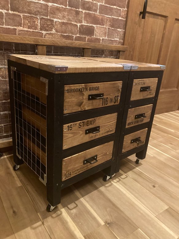 <期間限定出品>チェスト　キャビネット　ヴィンテージ 新作公開‼️男前ヴィンテージ風チェスト✨✨】 チェスト・キャビネット