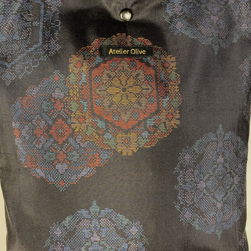 着物リメイク☆419大島紬脇タックワンピース／サイズ L 着物リメイク】大島紬のタックワンピース/前開き/Aライン