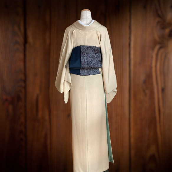 *和服布料* 成人平子腰帶由兩種春亞紡製成，半寬。大島紬. 第6張的照片