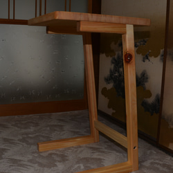 ゆかり様専用サイドテーブル　角幅45cm 奥行き45cm 高さ72cm 無垢のヒノキ　コの字型 3枚目の画像