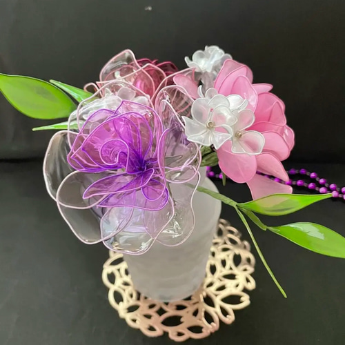薔薇(パープル系)☆ディップフラワー☆アメリカンフラワー
