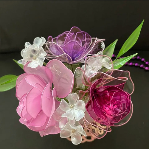 薔薇(パープル系)☆ディップフラワー☆アメリカンフラワー