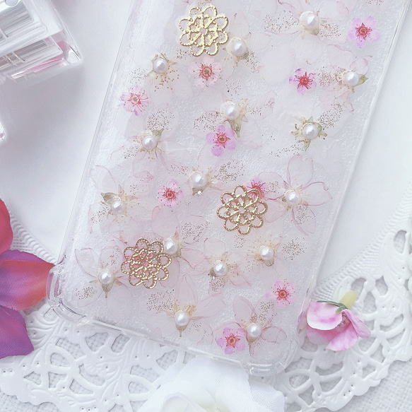 季節限定♡桜とピンクこでまりのスマホケース♡GALAXY AQUOS Xperia Google pixel 3枚目の画像