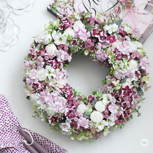 フラワーリース ローズ大 直径約29cm