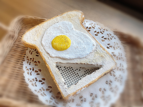 モルタルパン☆モルタルトースト☆目玉焼きトースト☆モルタルデコ☆プランター☆鉢 2枚目の画像