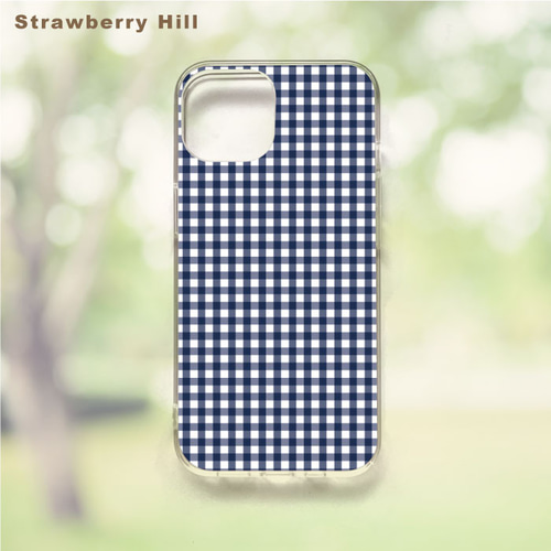 ギンガムチェック iPhone ケース カバー クリア ハイブリッド iPhone