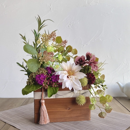 お供え花、仏花、造花、ダリア、アネモネアレンジ お供え花、仏花、造花、ダリア、アネモネアレンジ