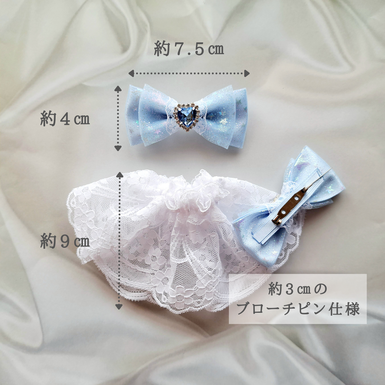 推し活リボン 量産型リボン 推し活 ヘアクリップ お袖留め セット ブレスレット コスチューム パステルカラー パープル