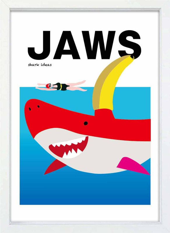 額縁付き】Jaws ジョーズ A2 ポスター ジョーズ映画ポスター