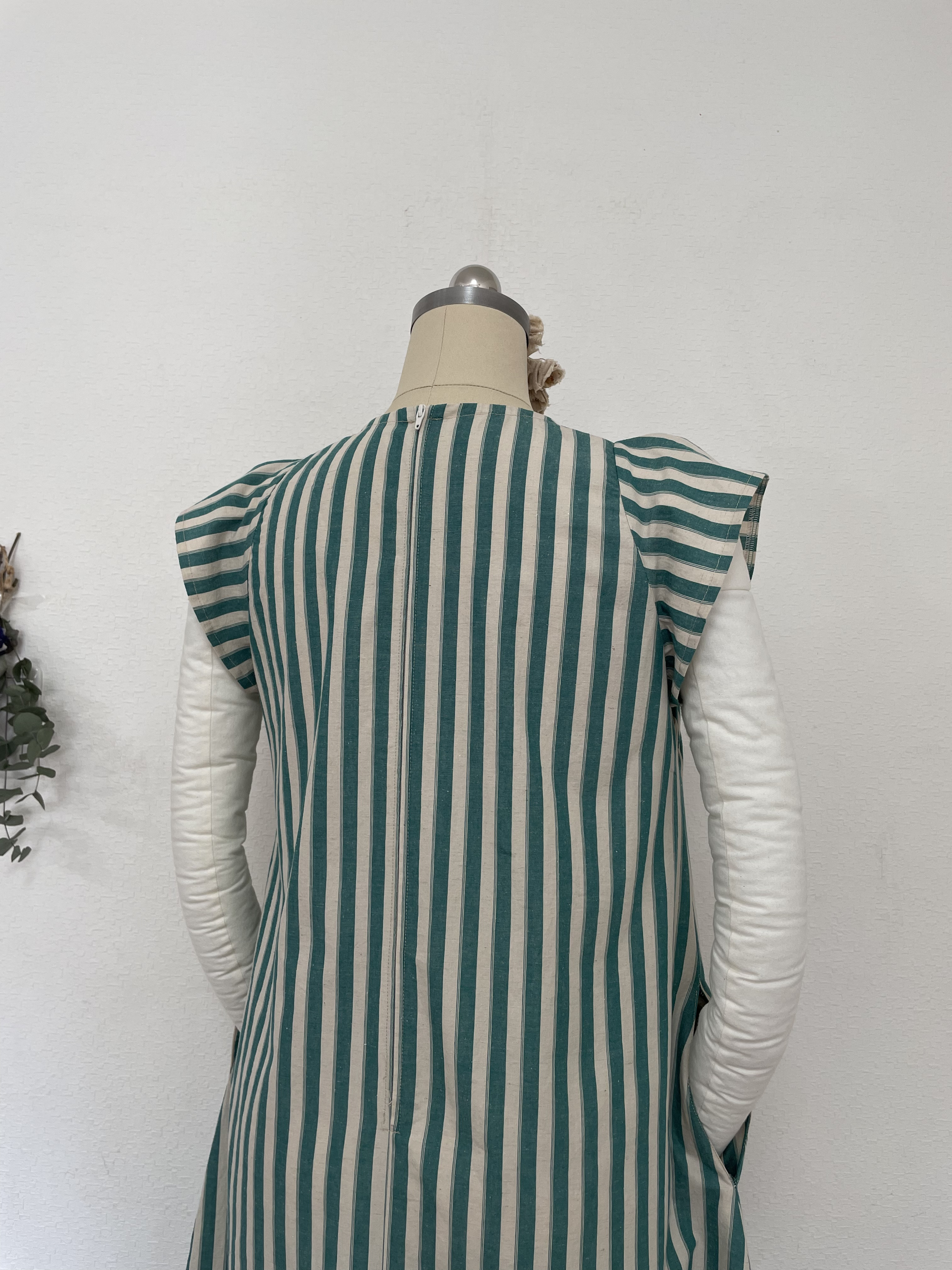 コットンリネンのバタフライワンピース