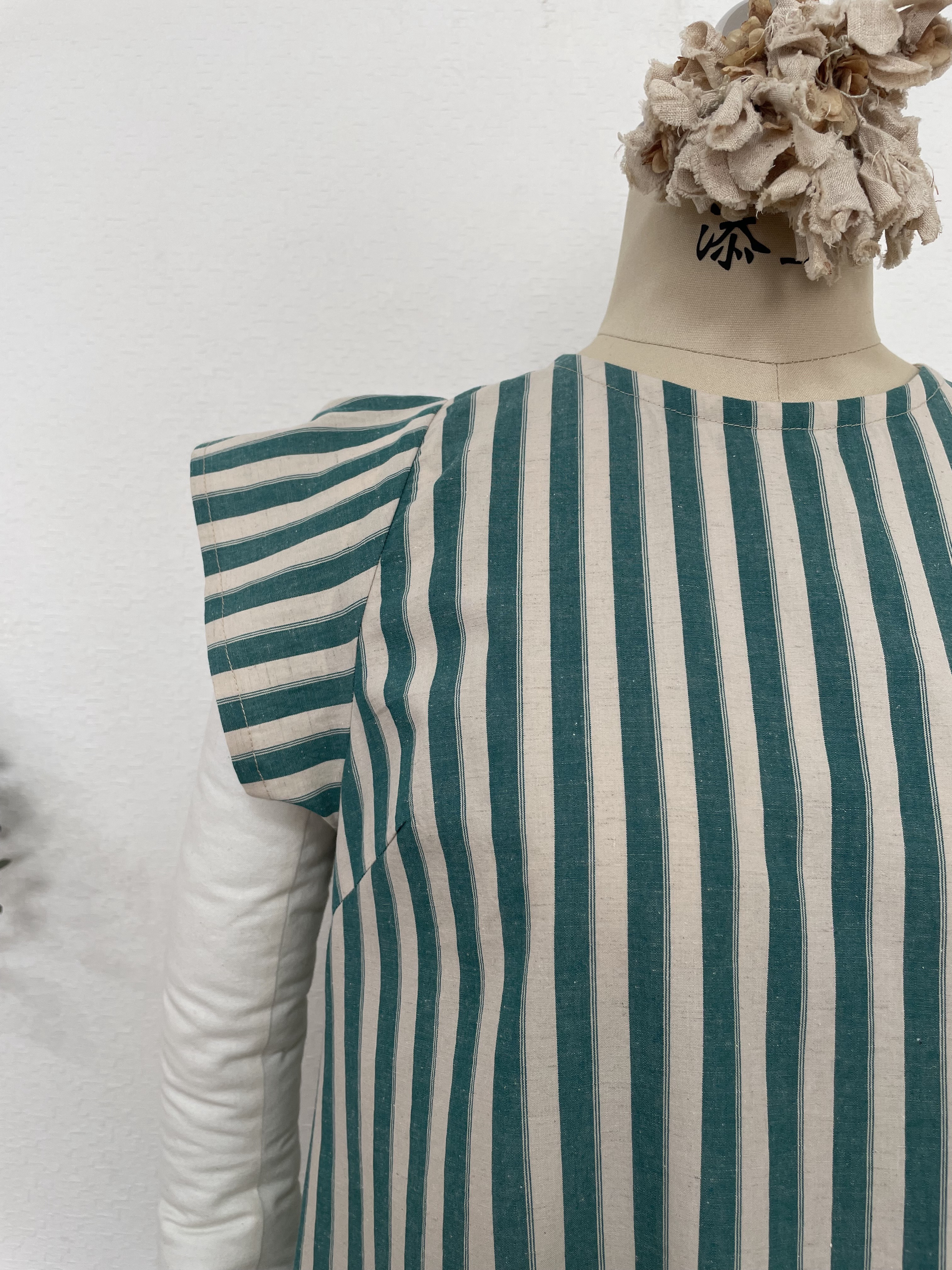 コットンリネンのバタフライワンピース