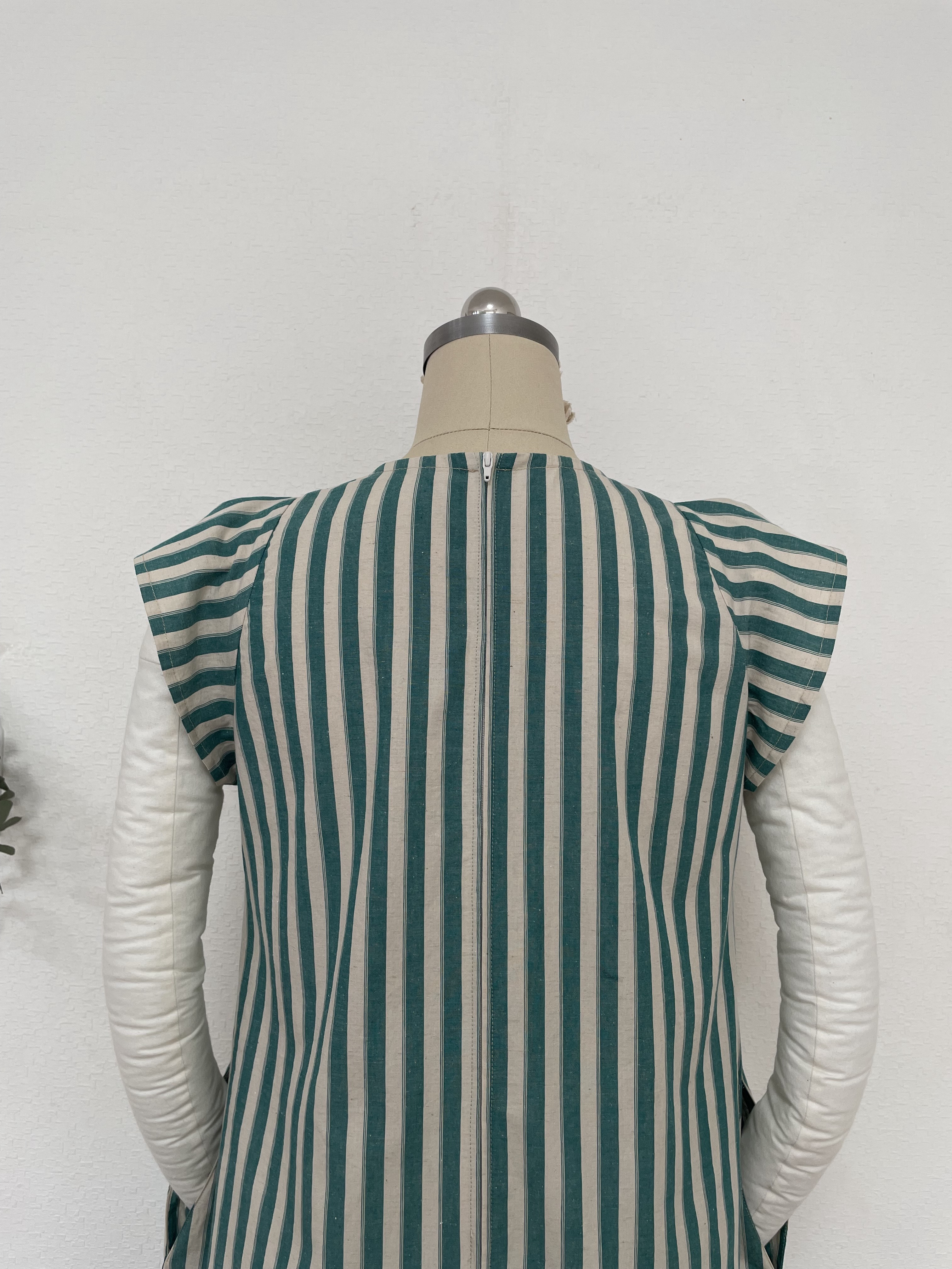 コットンリネンのバタフライワンピース