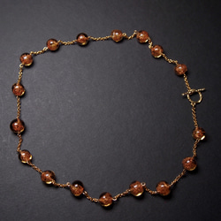 威尼斯穆拉諾琉璃珠項鍊 #GN0017 透明橘金 第2張的照片