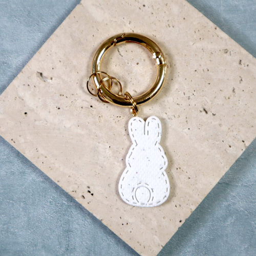 オーダー専用　ボウリングキーホルダー／うさぎ ホワイトタイガーとブラックタイガー レンチキュラーアクリル