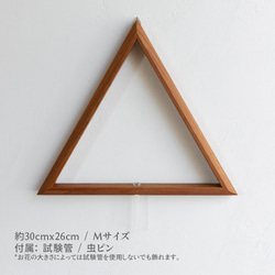 「木目がユニークな一輪挿し」壁 三角形 Mサイズ(約30cmx26cm) 3枚目の画像