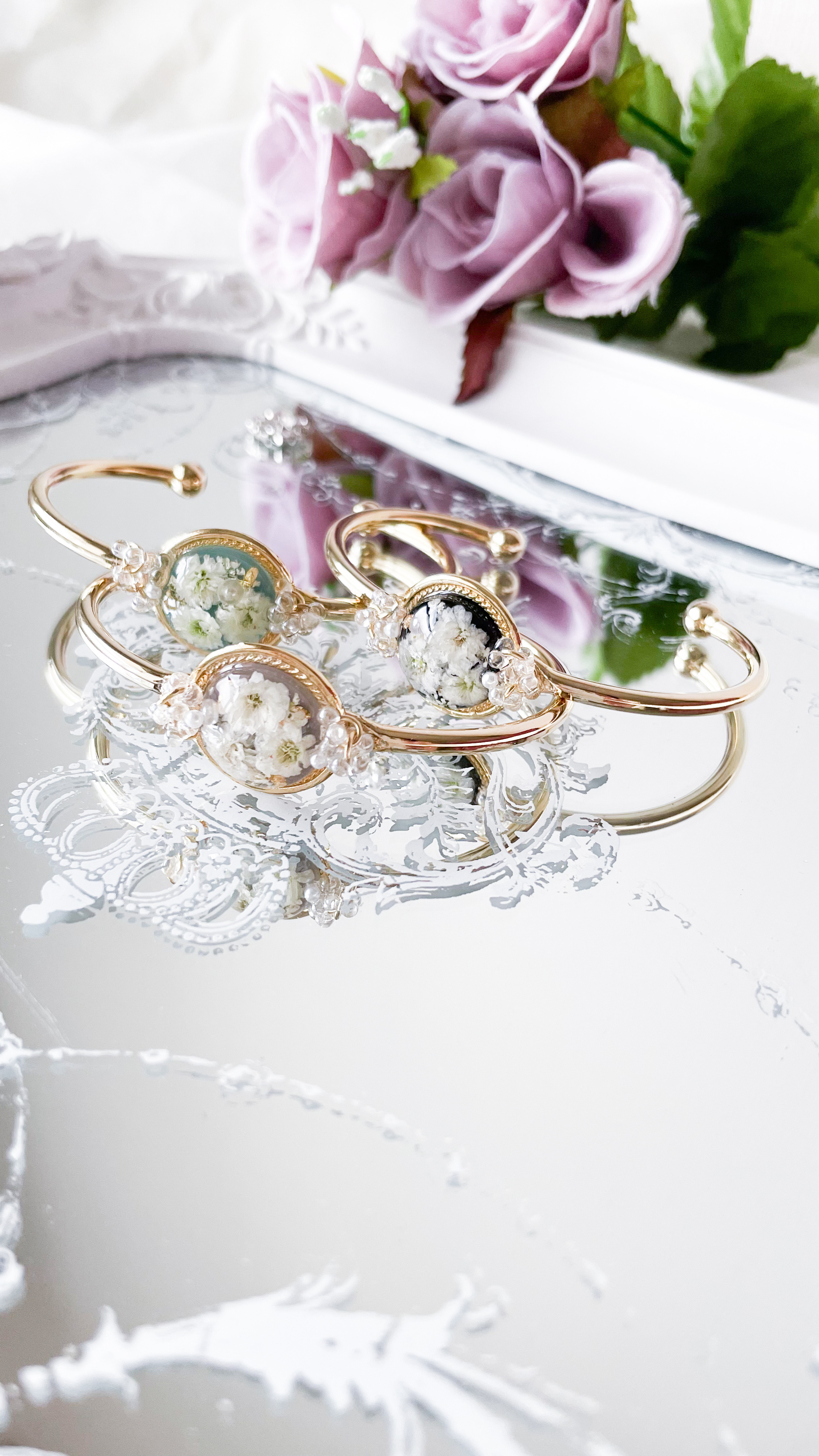 最も優遇  ゴールド レディース プレゼント おしゃれ 韓国 ブレスレット 花 X435 アクセサリー