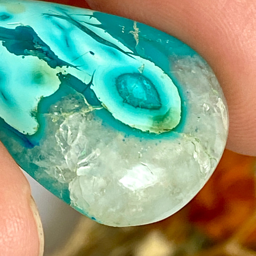 ♢ご予約済み♢アズライト クリソコラ withクォーツマトリクス ルース  