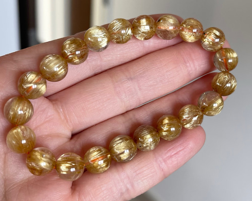 天然無処理 タイチンルチルクォーツ ブレスレット No1997 ブレスレット