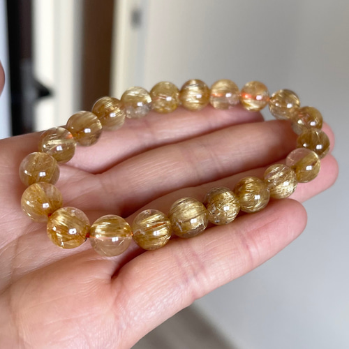 天然無処理 タイチンルチルクォーツ ブレスレット No1997 ブレスレット